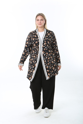 XL Modam Women's Lycra Patterned Oversized Cardigan