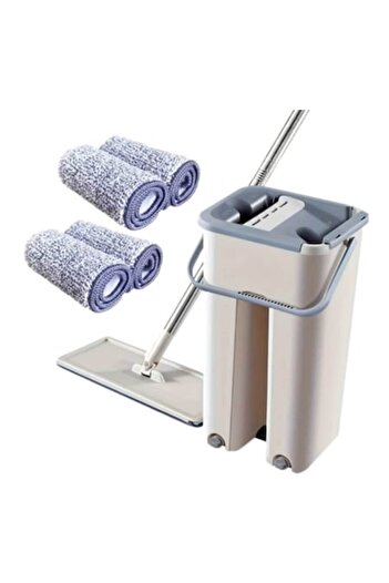stuffix Set mop cu microfibră și găleată cu 2 compartimente separate pentru spălare și uscare