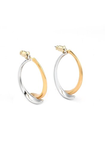 Cozyce Steel Two Color Women's Hoop Dangle Earrings