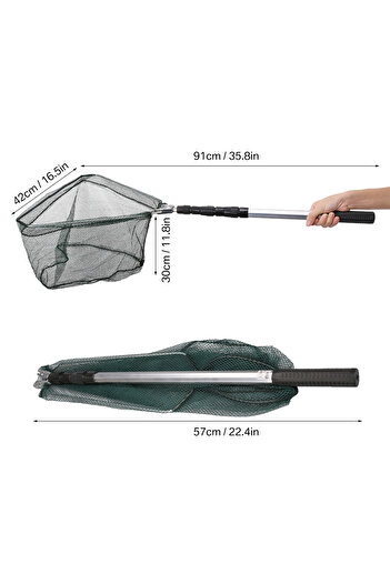 Choice 45-190cm Retractable Landing Fishing Net 190cm-55cm with Telescoping Pole Handle Foldable Freshwater