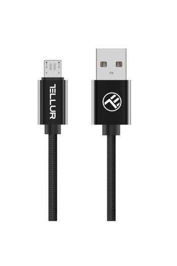 TELLUR Data Cable, Braid, Micro-USB, 2m, Black