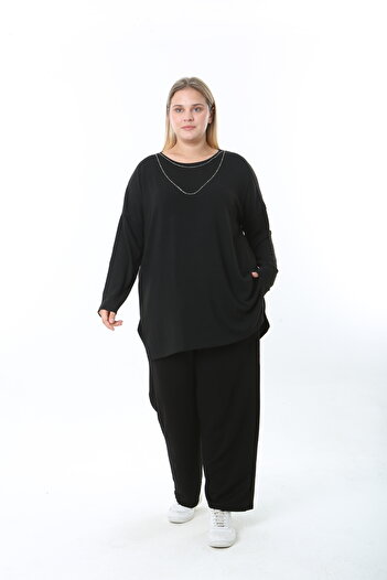 XL Modam Women's Chain Detailed Oversized Tunic