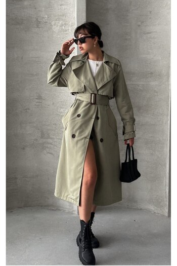 gm giyimarket New Season Oversize Long Women's Trench Coat
