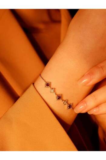Hinari Ruby Fire Gold-Plated 925 Sterling Silver Bracelet