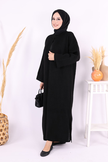 Bym Fashion Embossed Pattern Cardigan 9085 Black