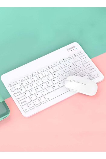 Generic Rechargeable Wireless Keyboard and Mouse Kit Multi-Device Compatible with iOS Android Windows Quiet