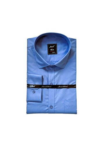 iza Men’s Blue Slim Fit Fine Cotton Shirt