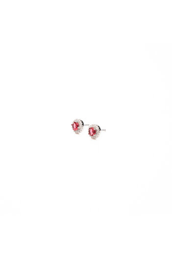 ElectraStore Silver Princess Fuchsia Earrings