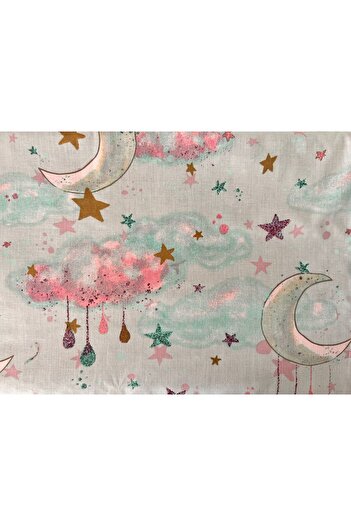 ATELIER ALEDA Baby blanket, moon/star print, cotton/minky, Atelier Aleda, 75x95 cm