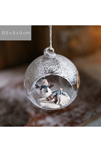 Flippy Christmas Tree Globe, Flippy, Snowman and Little Man, 10.5 x 9 x 9 cm, Transparent