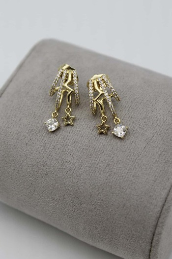 Nenya Vip Steel 4-Piece Look Zircon Stone Star Model Earrings