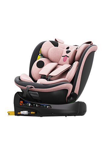 BUF BOOF Scaun Auto B-Joy DELUXE iSIZE PinkDOG Isofix pozitie somn 155 grade rotativ 360 grade
