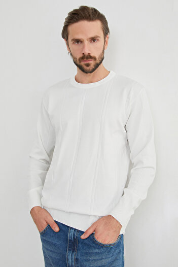 Fulla Moda Striped Crew Neck Knitwear Sweater