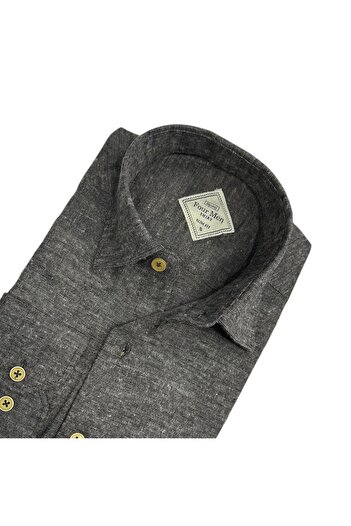 EREN STYLE Classic 100% Cotton Long Sleeve Anti-Sweat Winter Flannel Fabric Brown Shirt (Regular Fit)