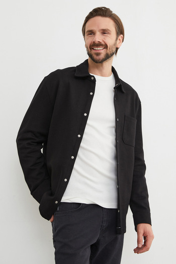 Fulla Moda Snap Fastener Single Pocket Shirt