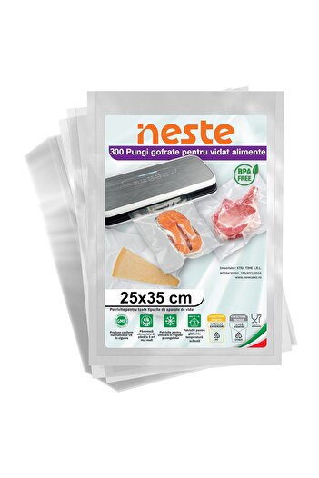 Neste Pack of 300 Embossed Vacuum Bags for Food, Neste®, 25 x 35 cm