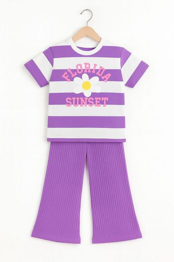 tunays shopping Girl's Florida Sunset Spanish Flare Pants Set
