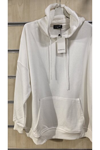trendbysena Βαμβακερό γυναικείο φούτερ με κουκούλα με λεπτομέρεια τσέπης καγκουρό