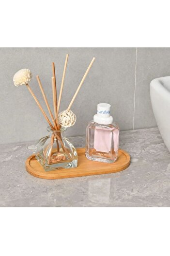 MEYA PİNE Bamboo Oval Presentation and Serving Tray Oil Pot Mat, Kitchen and Bathroom 1 Piece