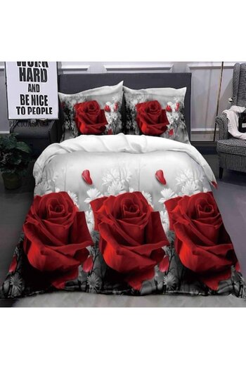 Casa de Vis Double bed linen set, satin cotton, 180 x 200 cm, 4 pieces, with elastic, multicolor