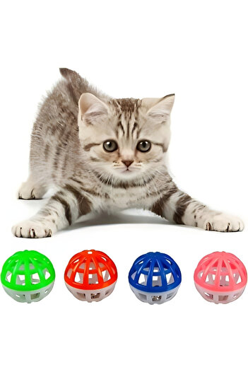 PERİBOİA 4-Piece Rattle Ball Cat Toy