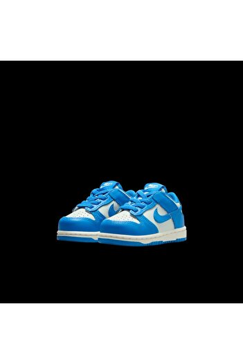 Nike Dunk Low Td White Baby Children's Leather Shoes - Rubber Laces Easy to Put on -Fb9107