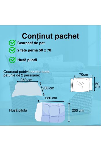 NufJoy Double bed linen DAMASK, 4 pieces, XXL, bed sheet 230x250