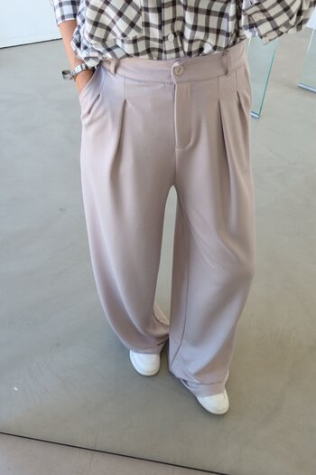 Özge Özgenç Double Pencil Lycra Wide Leg Trousers