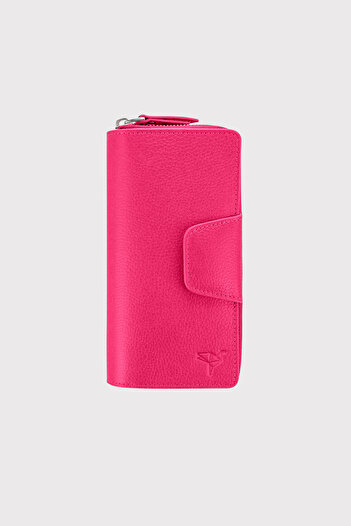 Garbalia Lobby Genuine Leather Fuchsia Portfolio Women's Wallet