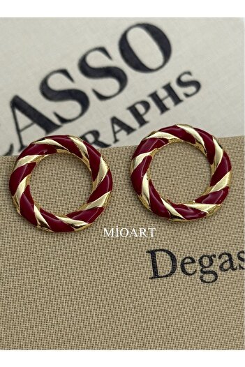 MioArt Women's Enamel Circle Earrings