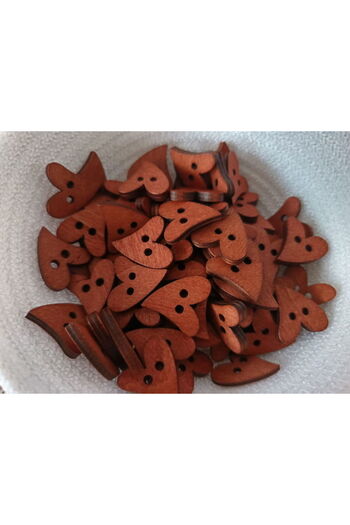 Nu Wooden Buttons - Heart Shape