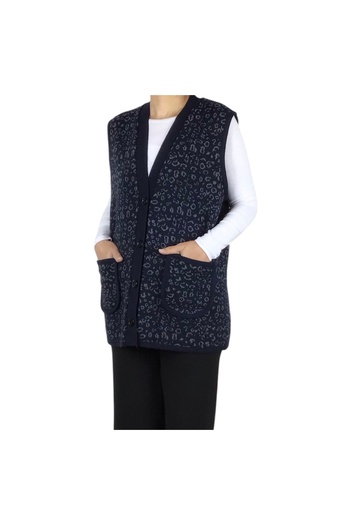 ECE GİYİM Women's Buttoned Front Thick Winter Short Vest with Pockets