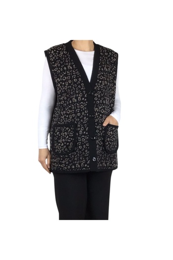 ECE GİYİM Women's Buttoned Front Thick Winter Short Vest with Pockets
