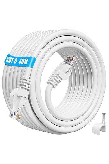 Generic كابل إنترنت CAT 6 بطول 40 مترًا - أبيض 40 مترًا