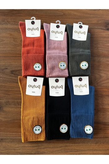 Aytuğ Women's Winter Bamboo Cotton Seamless Comfortable Socks 6 Pack