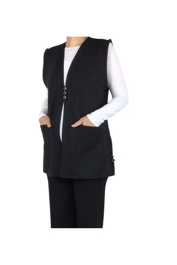 ECE GİYİM Women's Three Button Front Short Seasonal Vest
