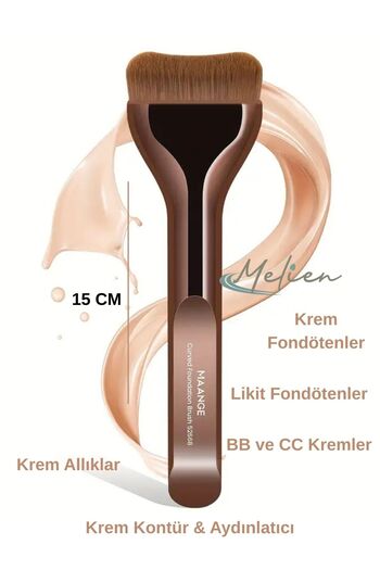 Melien Curved Liquid Cream Foundation Applicator Professional Makeup Brush Dense Soft Bristles Leave No Marks
