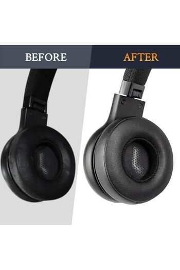 PadForce Set of 2 sponges for JBL E45, 45BT, 35, 35BT, C45BT headphones - Memory foam - Black