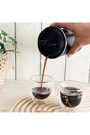 Generica Coffee keeper with two double glass cups