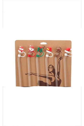 Porland New Year Glass Straw Set 6 Pieces
