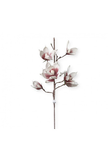 OEM Artificial decorative flower, magnolia branch, white-brown flowers, H 90cm