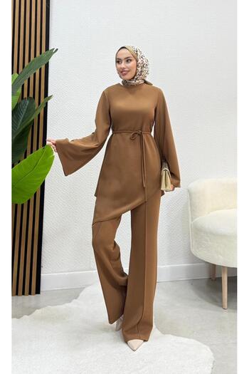modasusev Belden Tie-Up Top and Bottom Two-Piece Hijab Set
