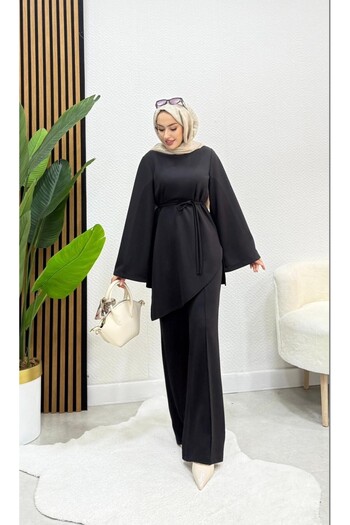 modasusev Belden Tie-Up Top and Bottom Two-Piece Hijab Set