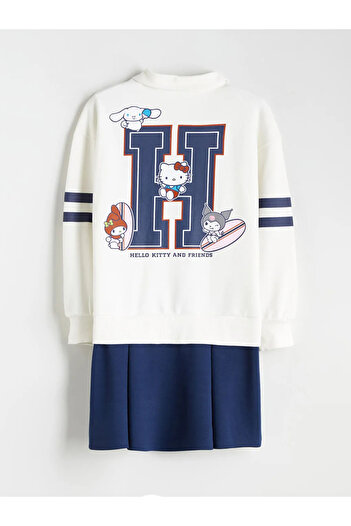 LC Waikiki Polo Neck Hello Kitty Printed Girls' Dress