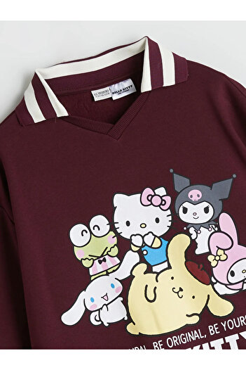 LC Waikiki Polo Neck Hello Kitty Printed Girls' Sweatshirt and Sweatpants