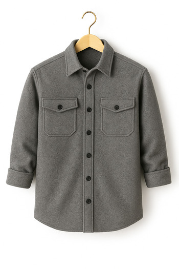 mavisima erkek giyimi Men's Gray Cashmere Lumberjack Style Shirt Jacket – Comfortable Fit New Season Winter Fashion Trend