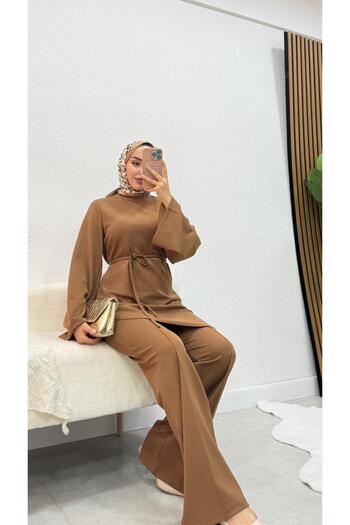 modasusev Belden Tie-Up Top and Bottom Two-Piece Hijab Set