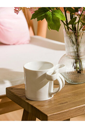 LC Waikiki Lcw Home White Ceramic Mug with Bow Detail 360 ml
