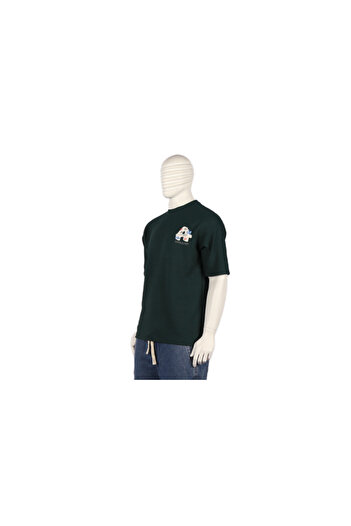 Red Planet Oversize T-Shirt with Letter A Print