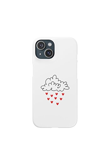 HyperAge iPhone 13/14 Case Love Rain Design Printed Cover - Feel the Love, Open the Umbrella